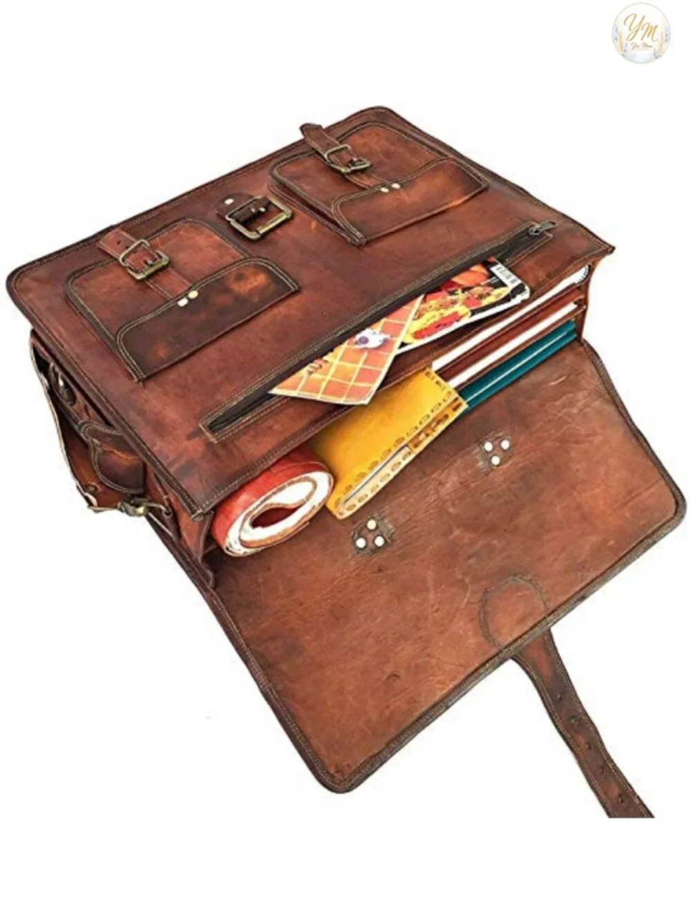 Vintage Handmade Leather Messenger Bag Laptop Briefcase Computer Satchel